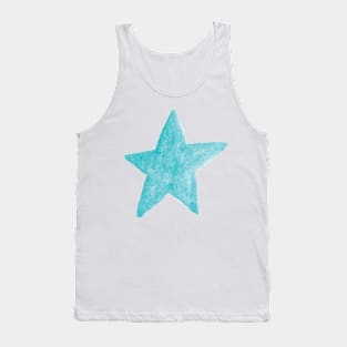 Teal Blue Watercolor Star Tank Top